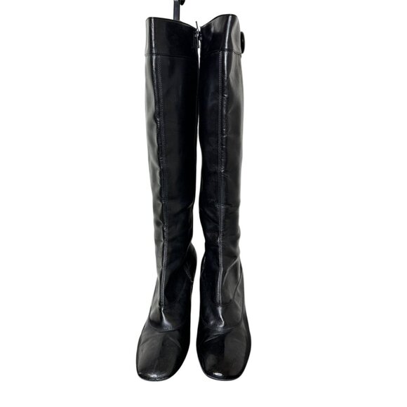 Franco Sarto Y2K-Style Black Faux-Leather Knee High 4" Heeled Boots, Size 10M - Picture 3 of 12